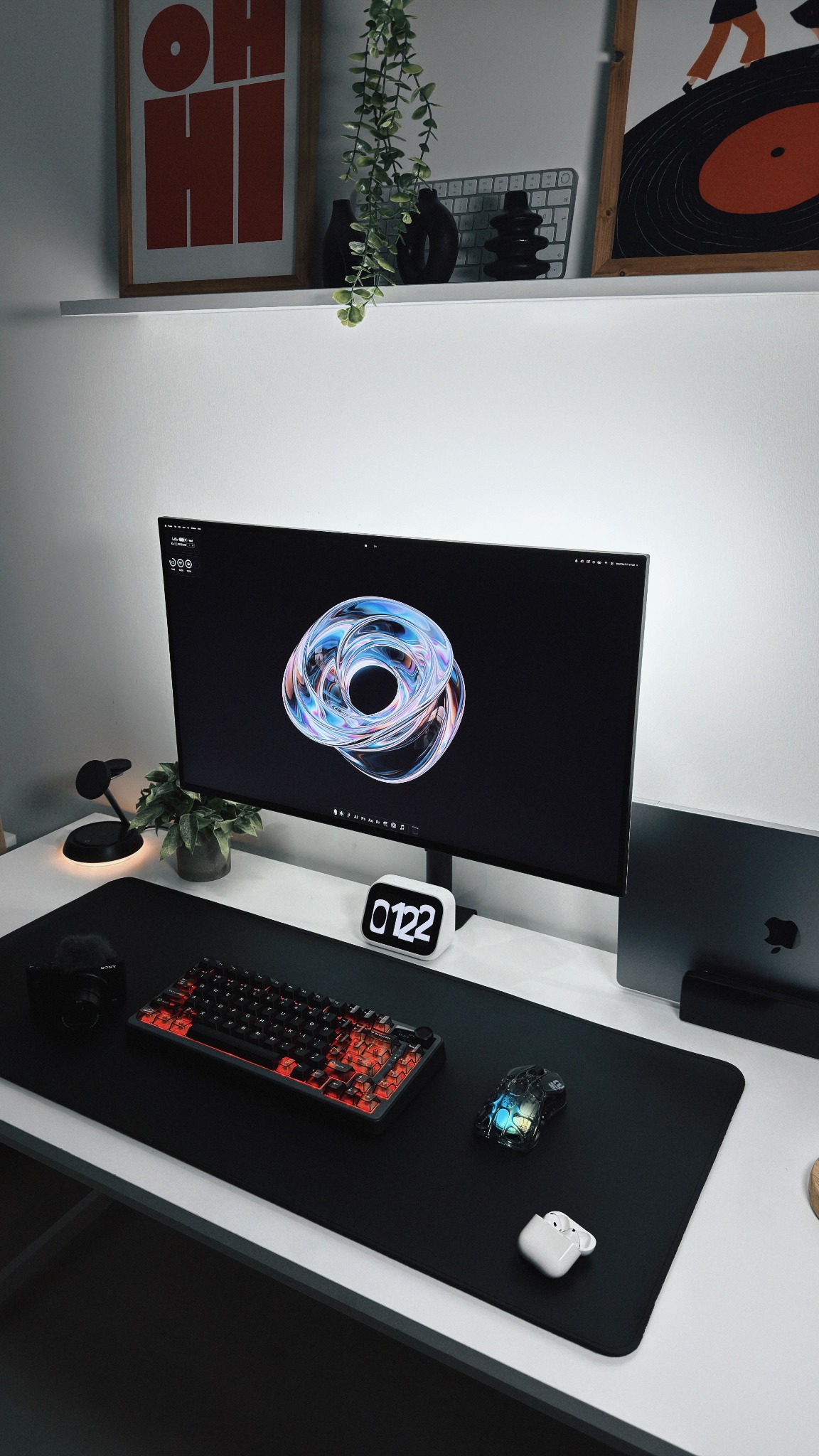 Fensy actual creative desk setup with numbered products
